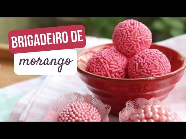 Receita de BRIGADEIRO DE MORANGO – Docinho Gourmet Rosa 🍓
