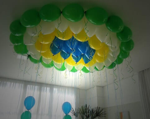 balões no teto