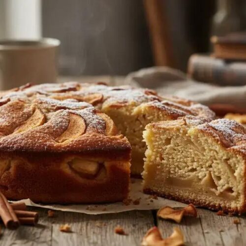 Bolo de maçã com canela no liquidificador